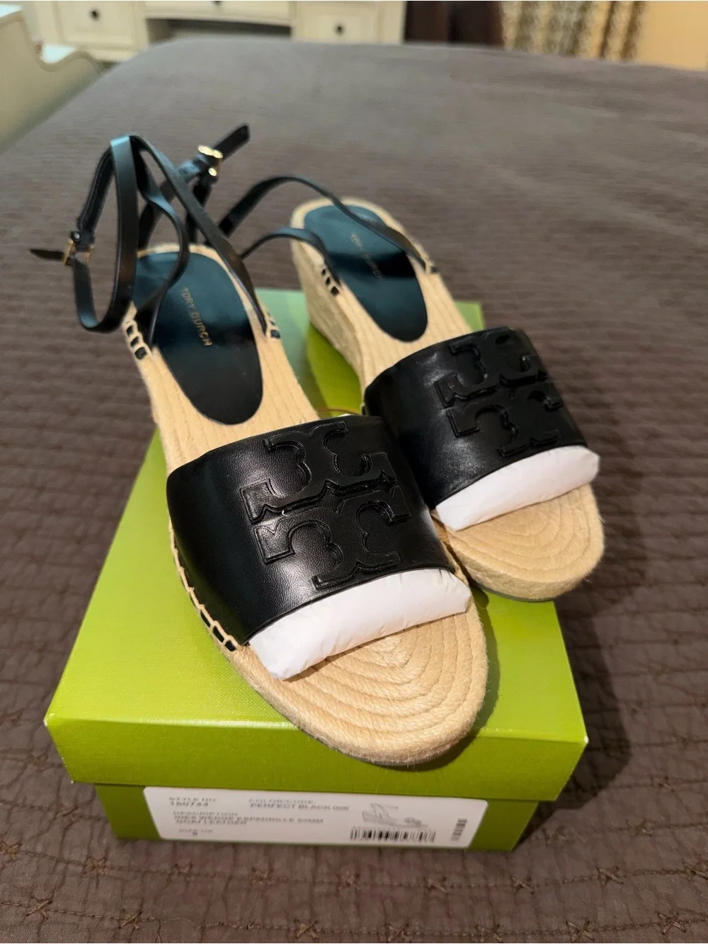 Tory Burch Ines Wedge Espadrille Leather Size 9 (NWT)